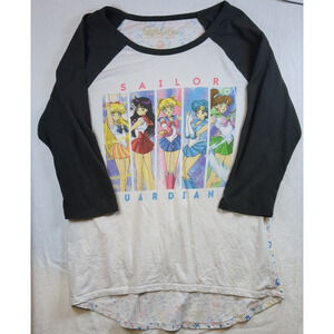 Sailor Moon Women’s XL Raglan 3/4 Sleeve T-Shirt Anime Tee Hot Topic